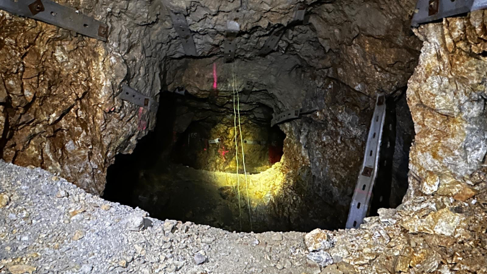Top cut of first Underground stope at Bunker Hill