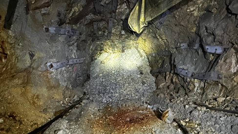 Bottom cut of first Underground stope at Bunker Hill