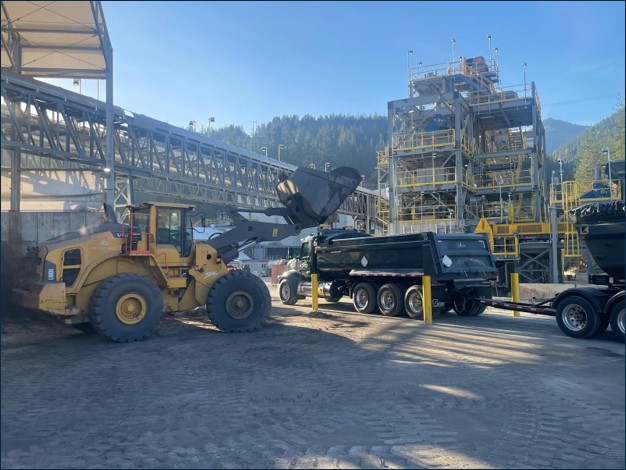 Fig 1: Zinc Concentrate being loaded into trucks for transport to Teck’s Trail Smelter